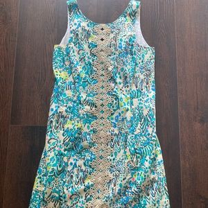 Lilly Pulitzer Zebra, Cheetah print w gold ric rac size14